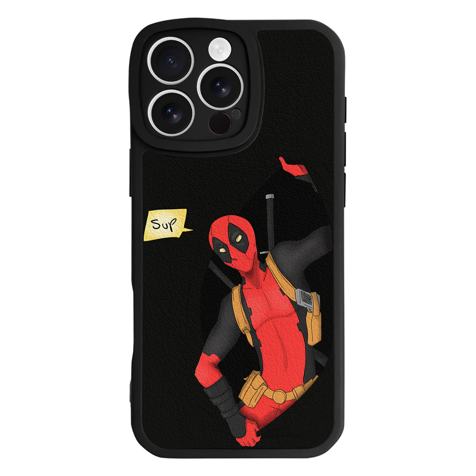 （画像用） Deadpool デッドプール 【iPhone 16シリーズ対応】シリコンスマホケース（レザー調） 材質：シリコン